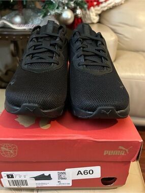Puma Black Low-Profile Mesh Trainers